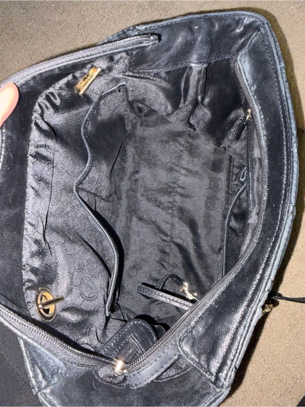 Michael Kors Fulton Quilted Leather Tote with Gold Chain Straps and MK Medallion